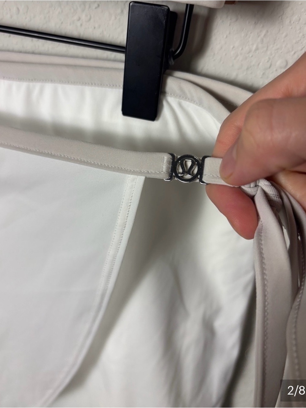 lululemon athletica Tennis White Cropped top with pads and wrap skirt. Size XL - Picture 9 of 16